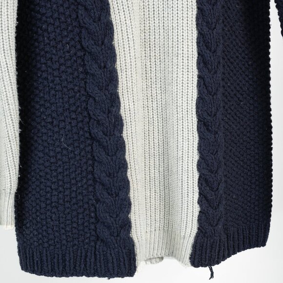 3.1 Phillip Lim AW/12 Runway Navy & Oatmeal Cable-Knit Cutout Sweater - Picture 9 of 11
